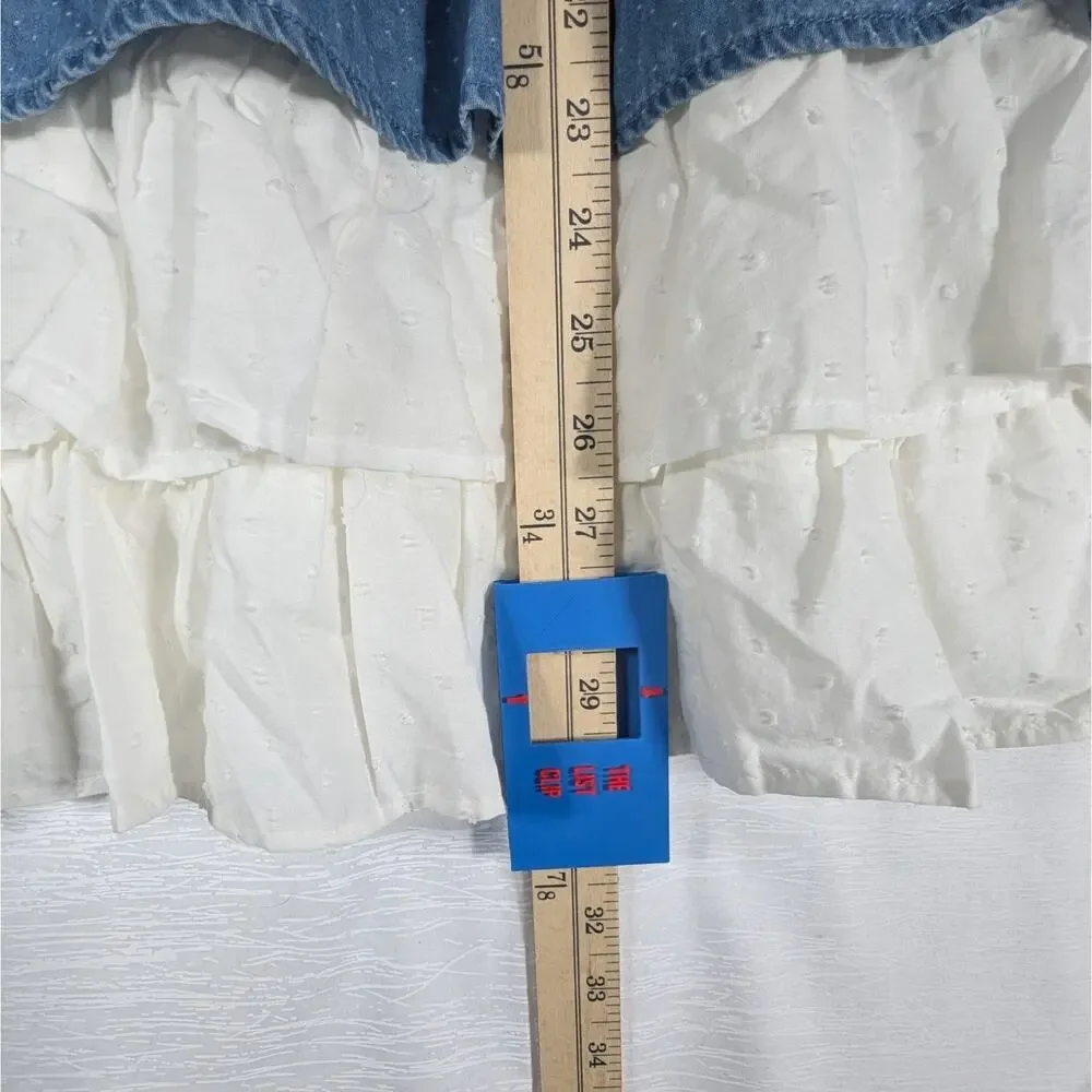 American Girl Western Chambray Dress For Girls Size 14 Denim Match Your Doll